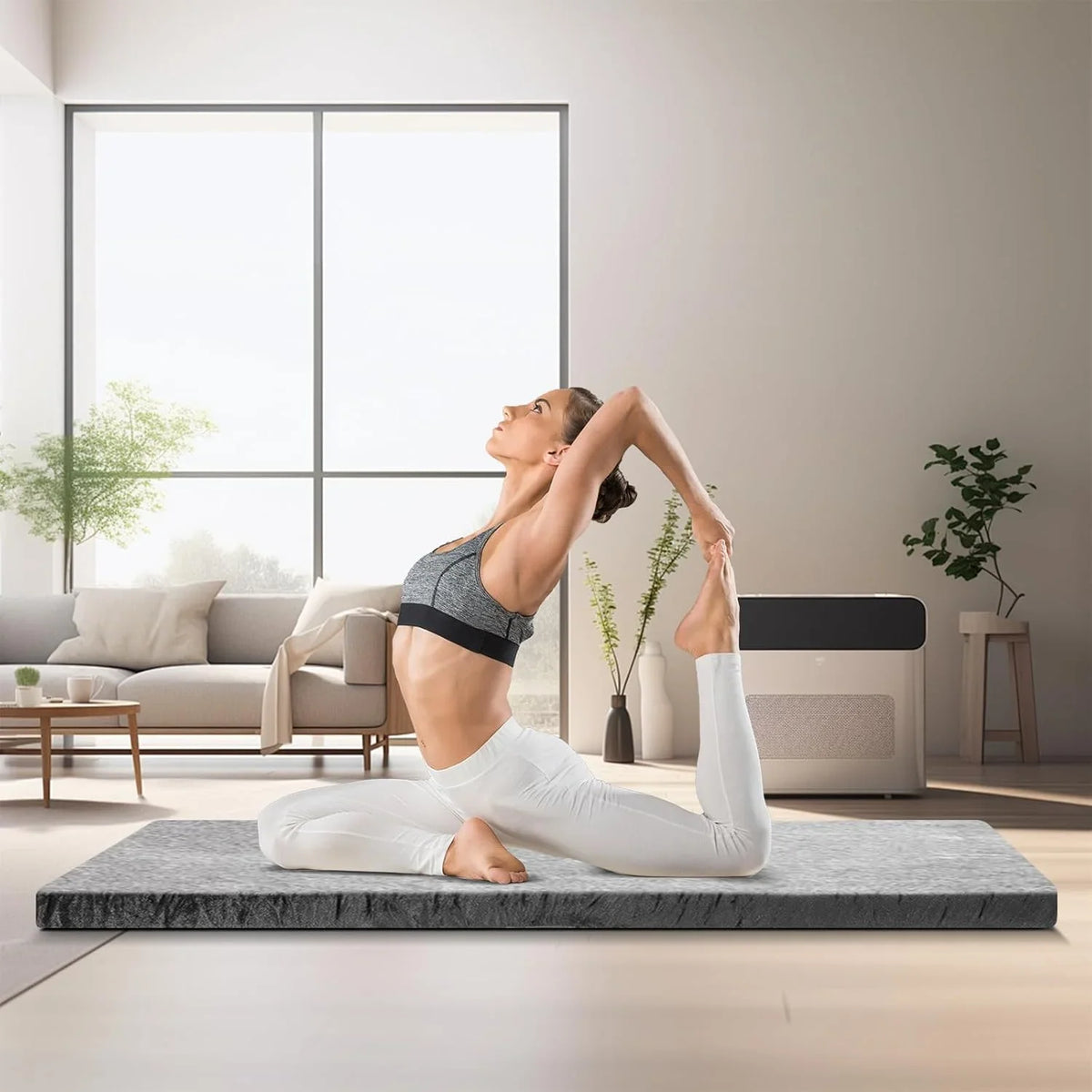 MarketLane Memory Foam Sleeping Pad, Roll Up Floor Mattress with Carry Bag, Non-Slip Bottom, Guest Floor Folding Bed for Sleepover, Portable Camping Mattress for Indoor Outdoor Travel Cot Tent，Grey