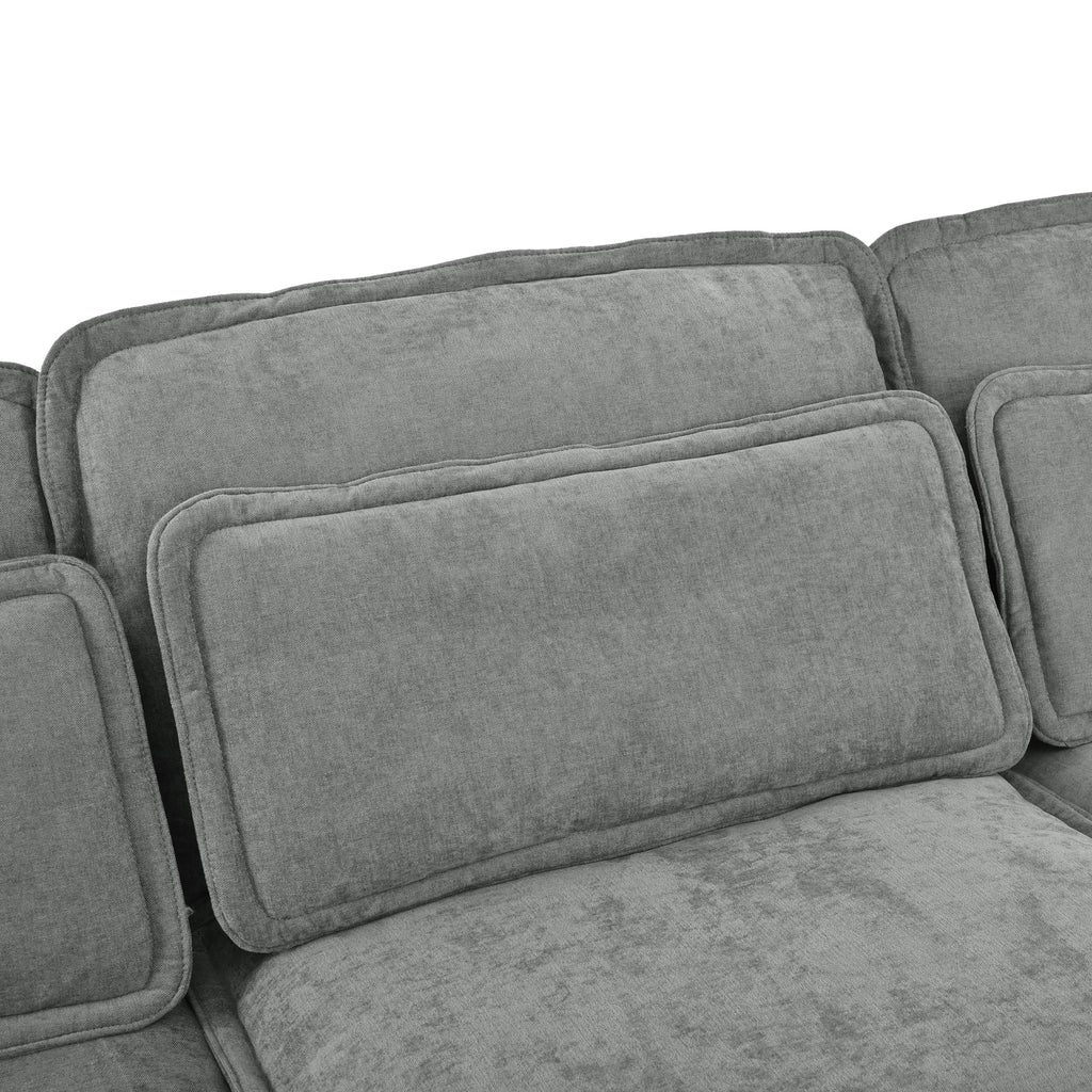 Harper & Bright Designs Modern Modular Corner Sofa Sectional with 2 Storage Ottomans, Free Combination L-Shaped Couch Set with Double-Layer Cushion for Living Room, Dark Blue