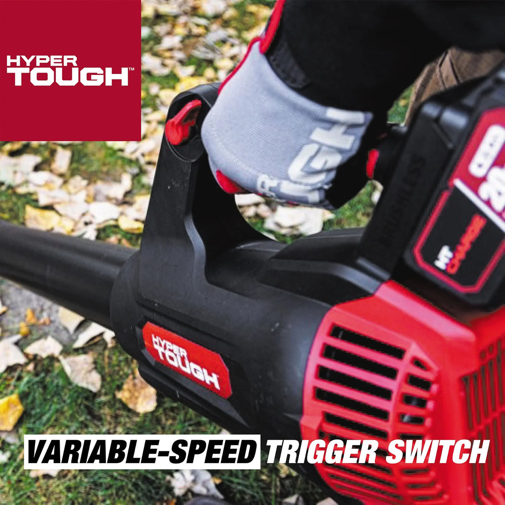 Hyper Tough 20V Max 110 mph 420 Cfm 4.0Ah Brushless Handheld Battery Blower, HT22-401-03-01