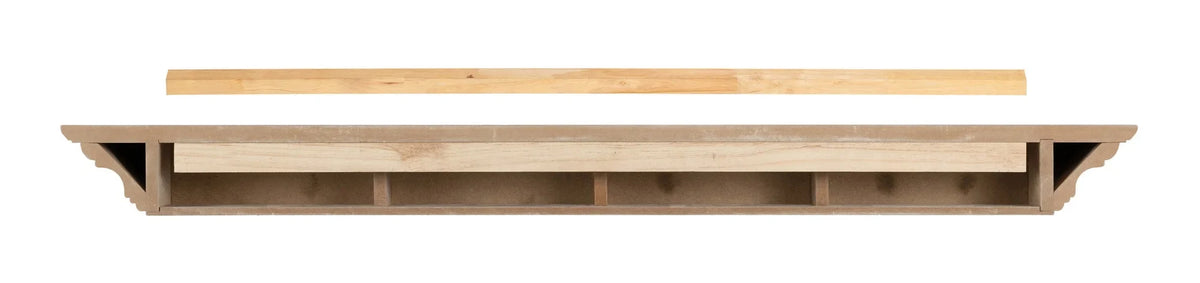 Clean, Sophisticated Premium White MDF Mantel Shelf, 48"L x 10"D x 5"H, Crisp White Paint