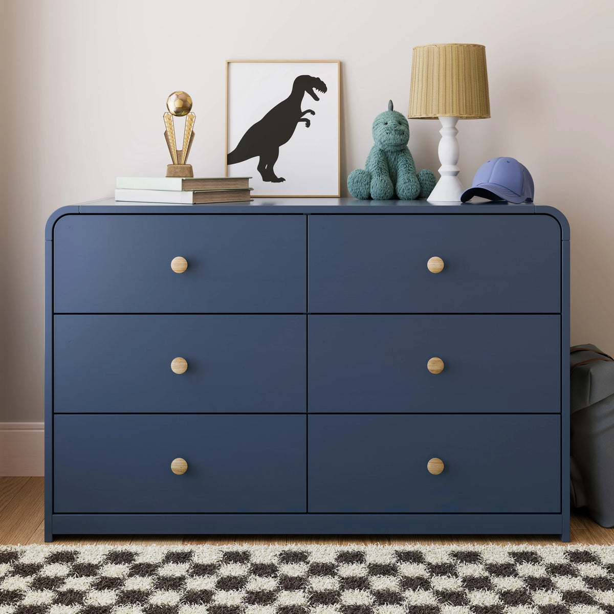 Storkcraft Santos 6 Drawer Nursery Double Dresser, White