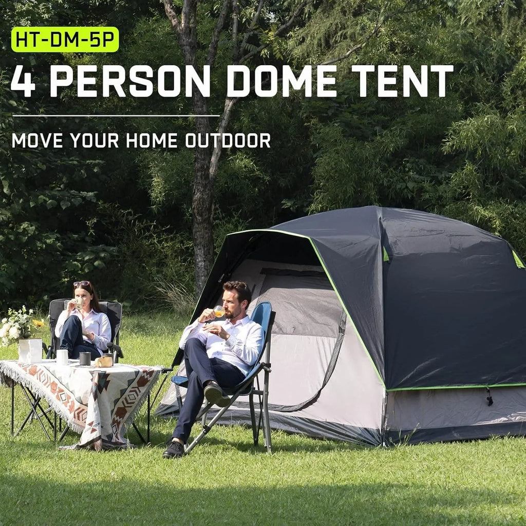 Camping Tent, 4 Person Dome Tents for Camping with Rainfly, Waterproof Clip Easy Setup Portable Family Tent with