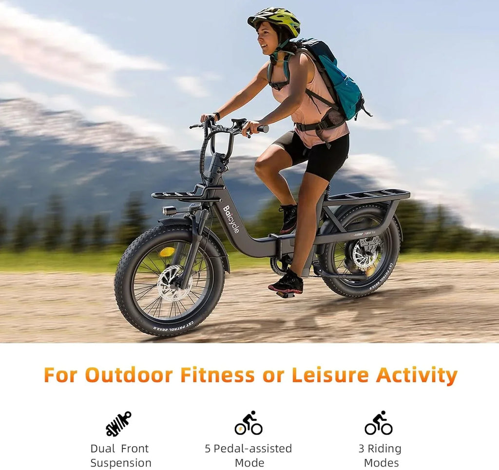Electric Bike for Adults with 1500W Peak Motor,80Miles Max Range,7 Speed Gear,750WH Detachable Battery,Folding Ebike with 20'' Fat Tire"Full Suspension UL Certificated Bicycle