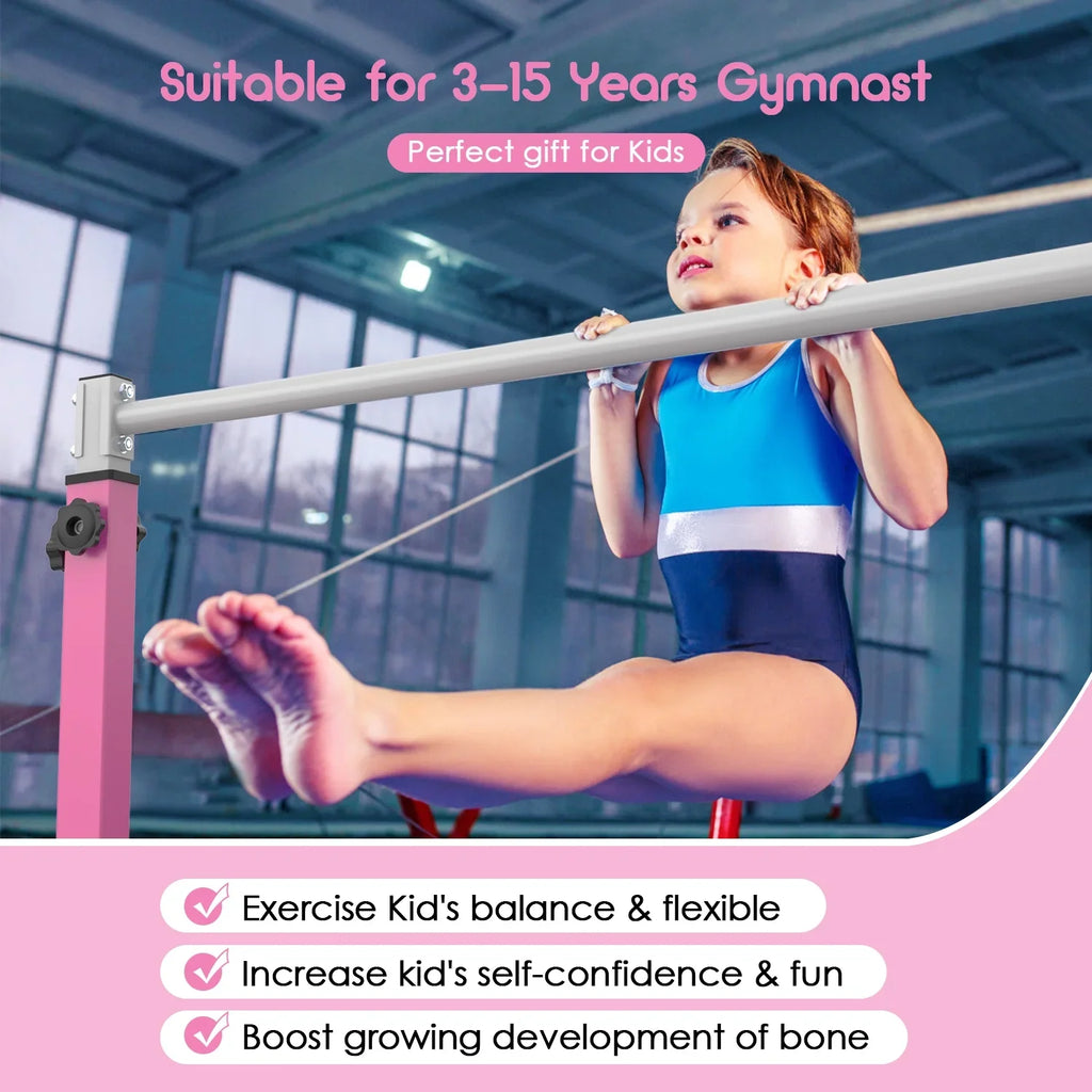 Safly Fun Anti Slip Adjustable Steel Gymnastics Bar, 50 in Width