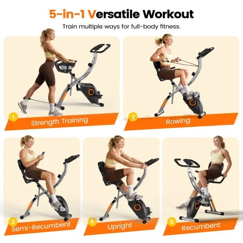 YOSUDA Folding Exercise Bike, Indoor Home Stationary Bike Workout 270LB Capacity