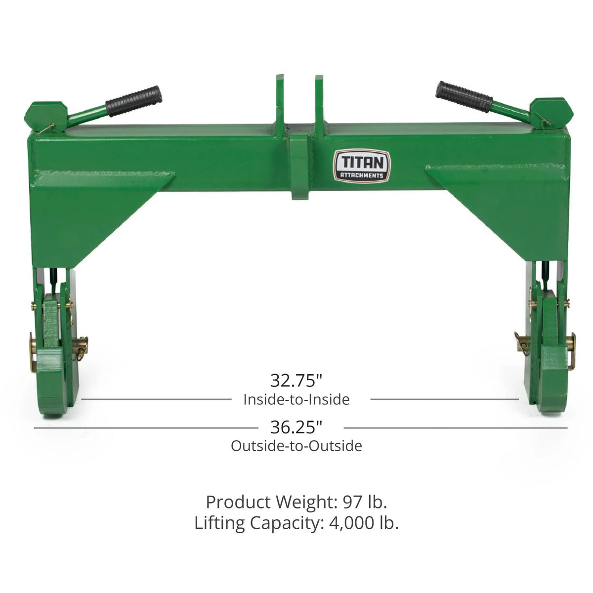 Titan Attachments QH1 3 Point Titan Tractor Attachments, with 3000 LB Lifting Capacity