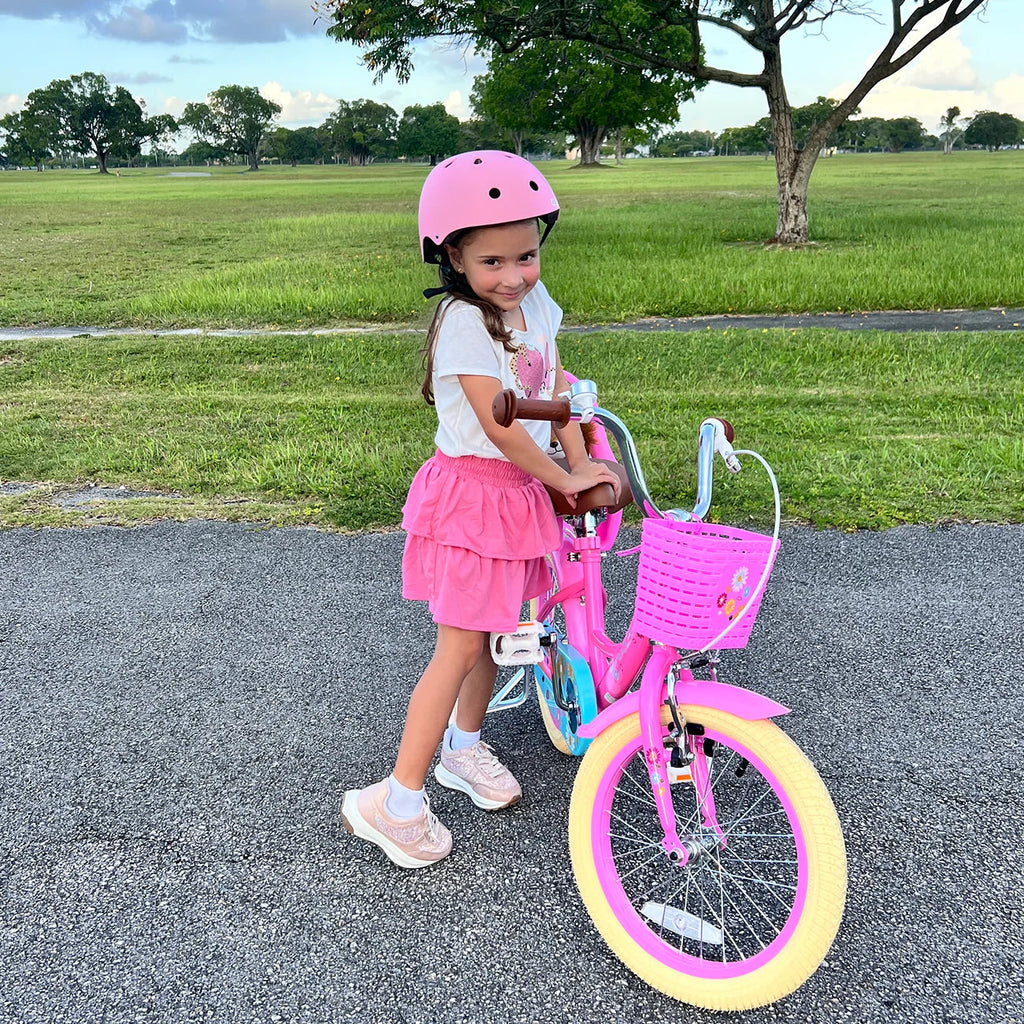 Glerc Maggie 12 inch Kids Girls Bike for Ages 2-4 Years Child, Peach