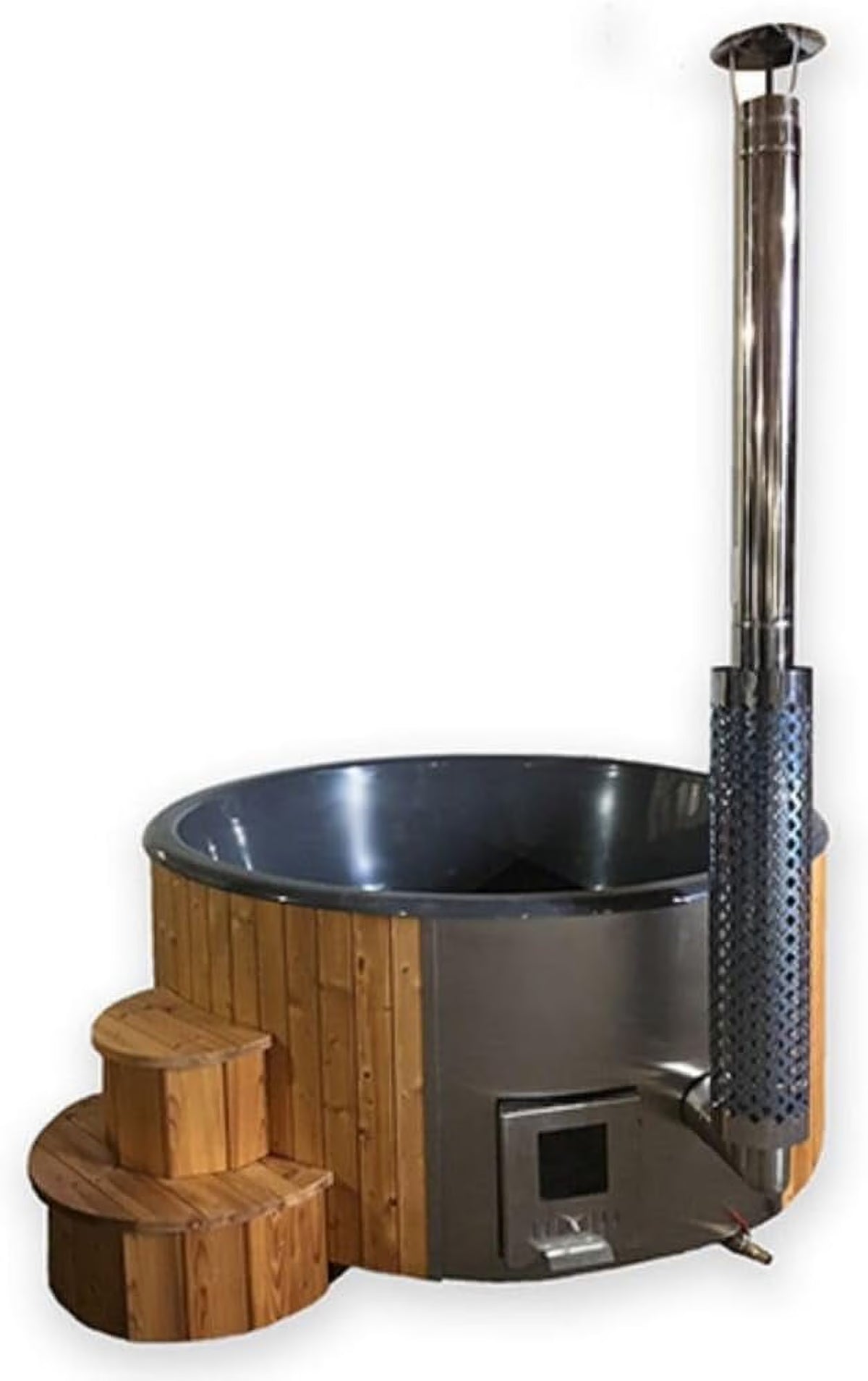 Model S4N Wood-Fired Hot Tub Soak-Series Home Wood-Burning Hot Tub, Natural, Up to 6 Persons, Thermo-Spruce