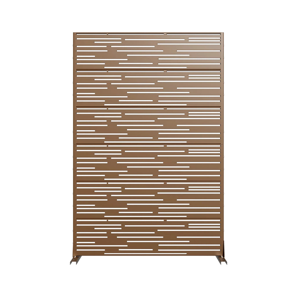 MAYEERTY 72" 47in Outdoor Privacy Screen with Stand Metal Balcony Decorative Screen, Black