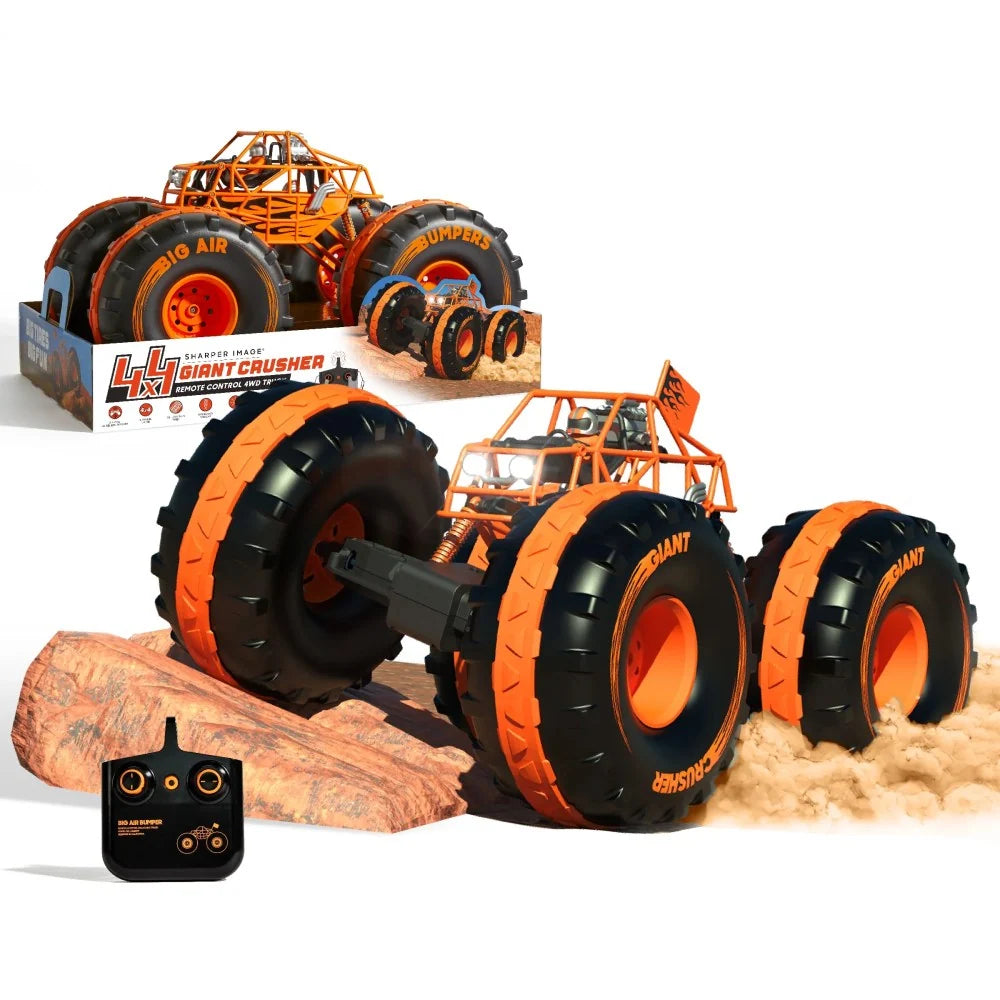 Sharper Image® 4×4 Giant Crusher Remote Control 4WD Truck. High-Speed Off-Road Monster Truck. Orange