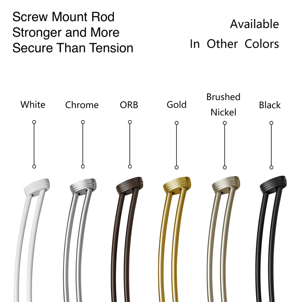 Utopia Alley Rustproof Wall Mounted Aluminum Double Curved Shower Curtain Rod, Screw Mount Rod, Secure Than Tension, Adjustable Shower Rod from 45" to 72", Includes shower liner & hooks (Bronze)