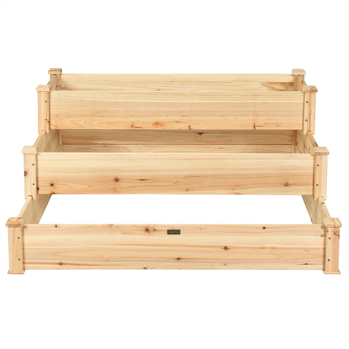 Costway 3 Tier Wooden Raised Vegetable Garden Bed Elevated Planter Kit Outdoor Gardening