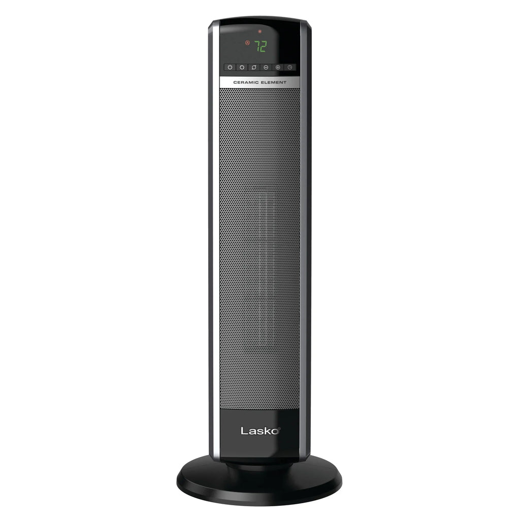 Lasko 29" 1500W Ceramic Tower Space Heater with Thermostat, Remote, Black, CT30754