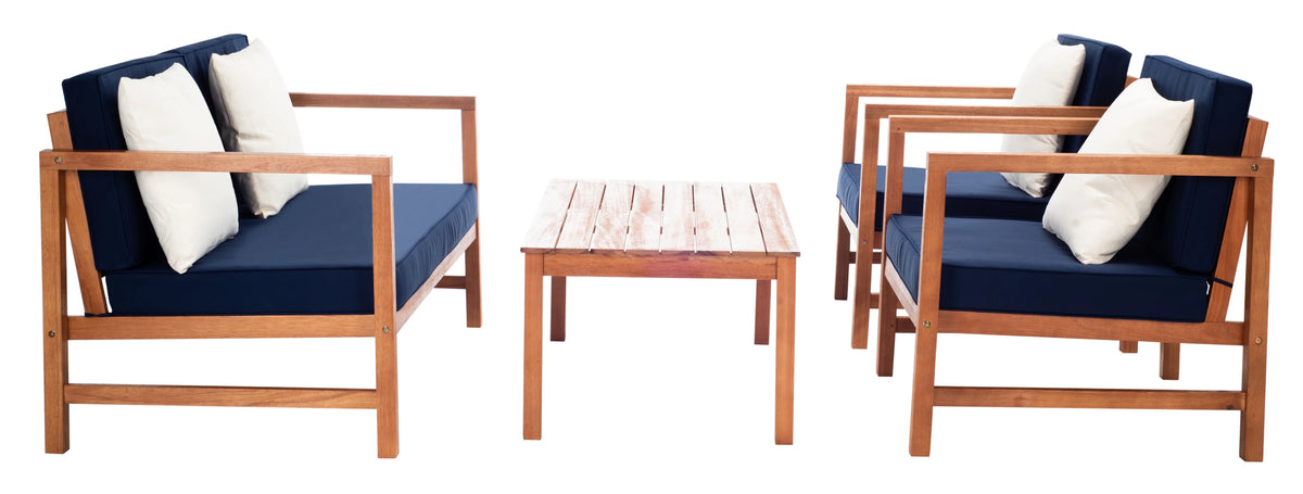 Safavieh Montez 4 Piece Outdoor Set with Accent Pillows