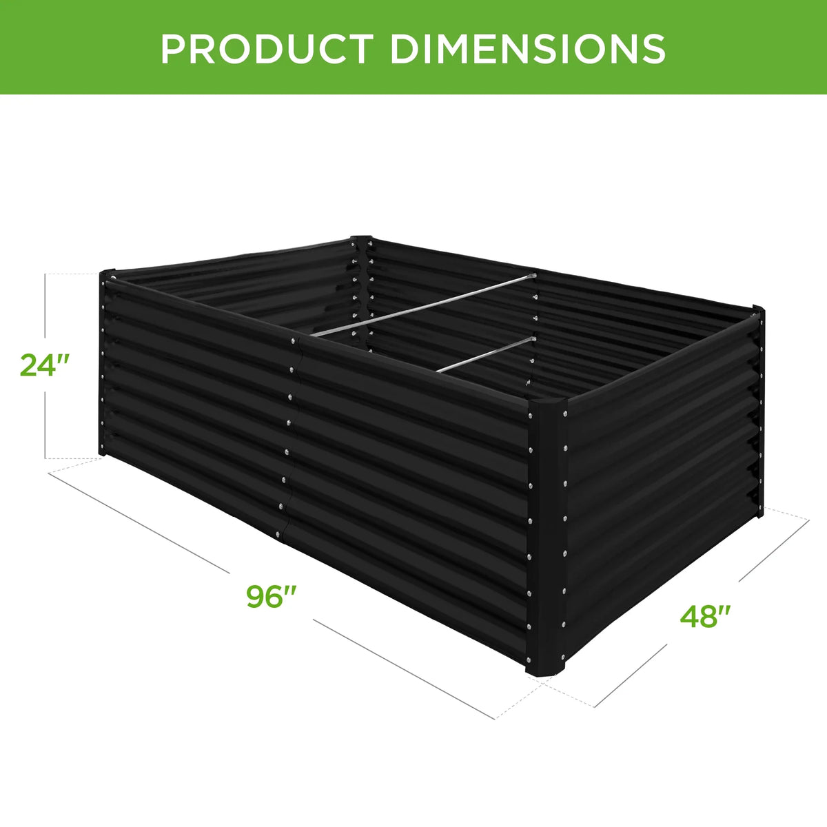 Best Choice Products 8x4x2ft Outdoor Metal Raised Garden Bed, Planter Box for Vegetables, Flowers, Herbs - Gray