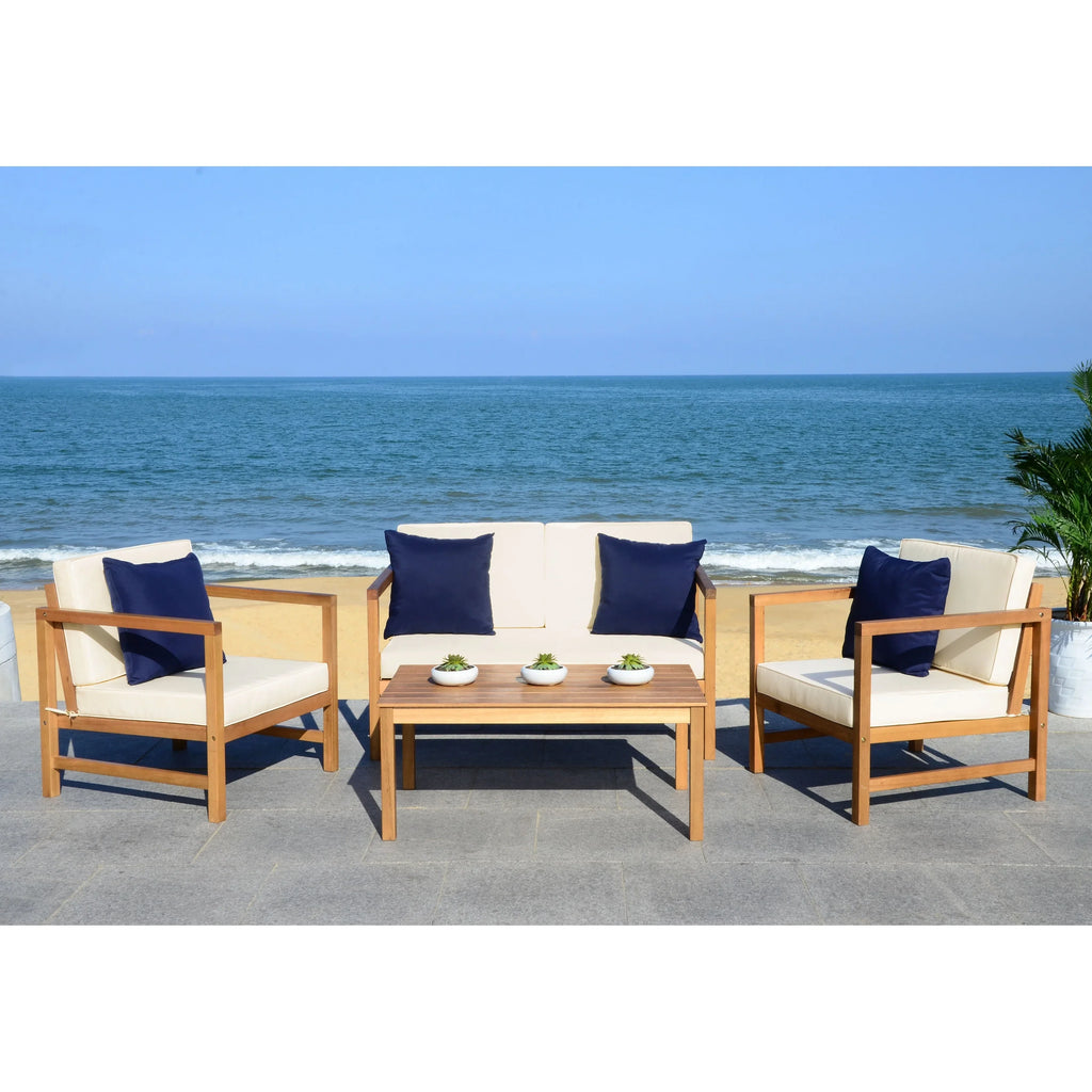 Safavieh Montez 4 Piece Outdoor Set with Accent Pillows