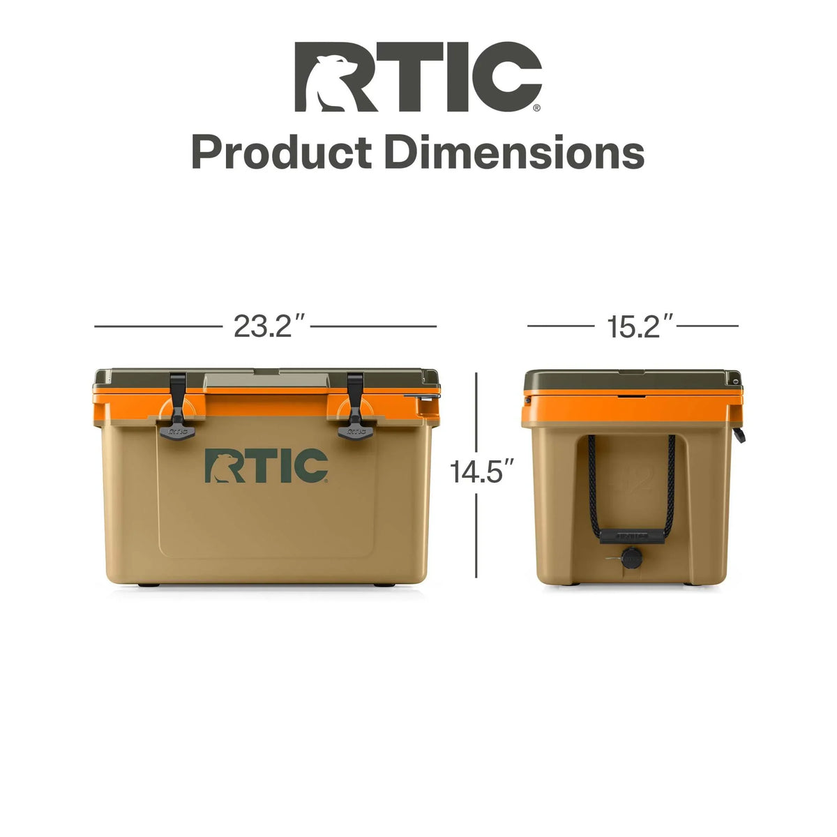 RTIC 32 QT Ultra-Light Hard-Sided Ice Chest Cooler, Fits 48 Cans, Dark Grey & Cool Grey