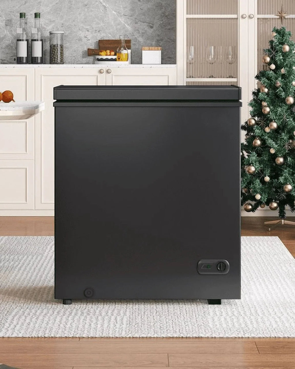DISHUP 10.0 Cu.Ft Chest Freezer, Small Deep Freezer with Removable Basket, Adjustable Temperature, for Home/Office/Garage/Bar