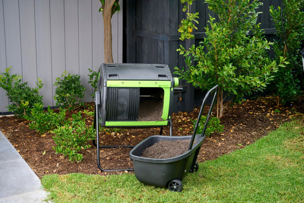Maze RSI- 48 Gallon Geared Two Compartment Compost Tumbler and Cart