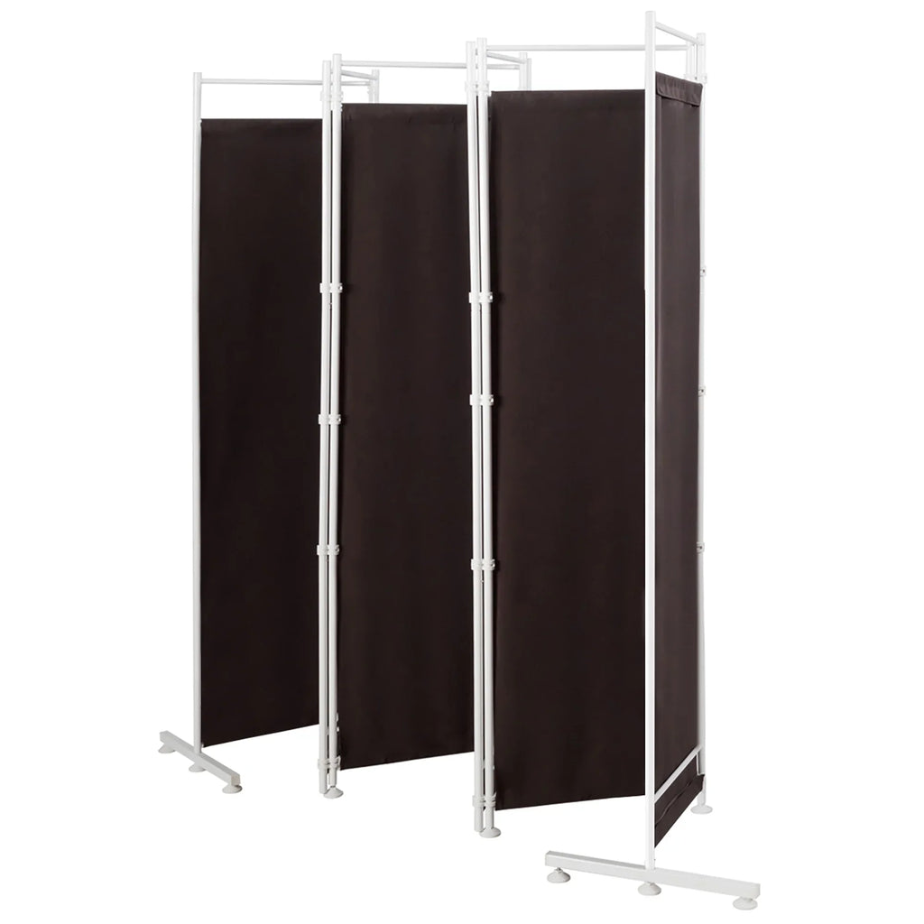 Costway 6-Panel Room Divider Folding Privacy Screen w/Steel Frame Decoration Brown