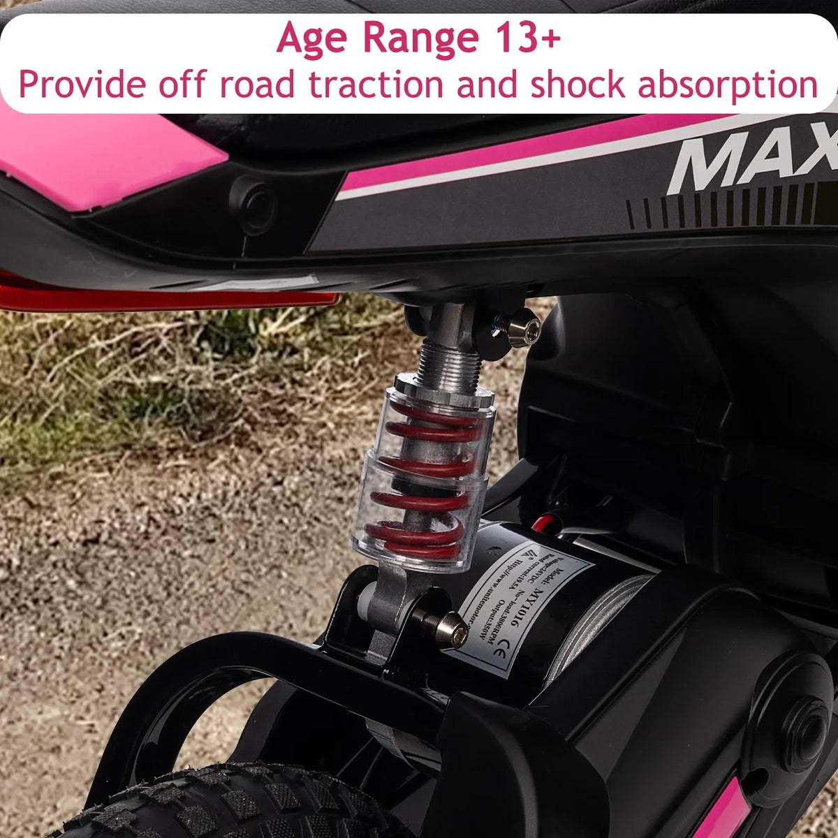 Kids Electric Dirt Bike,Electric-Powered Bike,2 Speed Settings,14.29 MPH Max,All-Terrain Electric Motorcycle for Ages 6-12,High-Speed Electric Dirt Bike for Kids,24V 350W