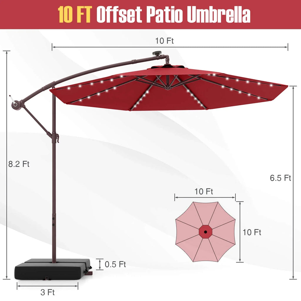 Costway 98.40" Navy Cantilever Patio Umbrella, Base-Included