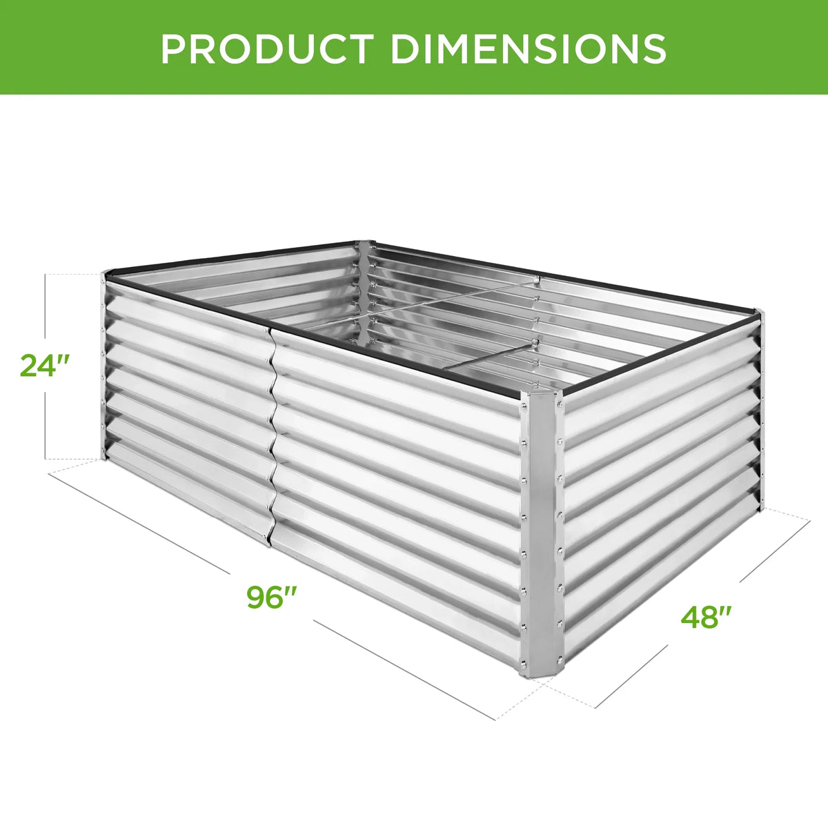 Best Choice Products 8x4x2ft Outdoor Metal Raised Garden Bed, Planter Box for Vegetables, Flowers, Herbs - Gray