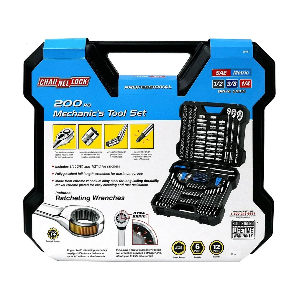 Channel Lock Mechanics Set (200 Piece)