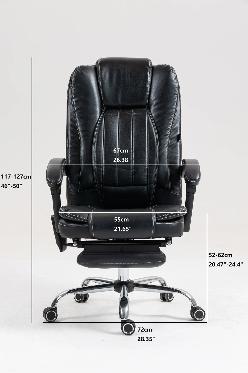 Kneading Massage Executive Office Chair With 40"-50" Heating, 160" Reclining Office Chair With Footrest, Ergonomic Chair With Backrest And 4 Mode Messgage Office Chair