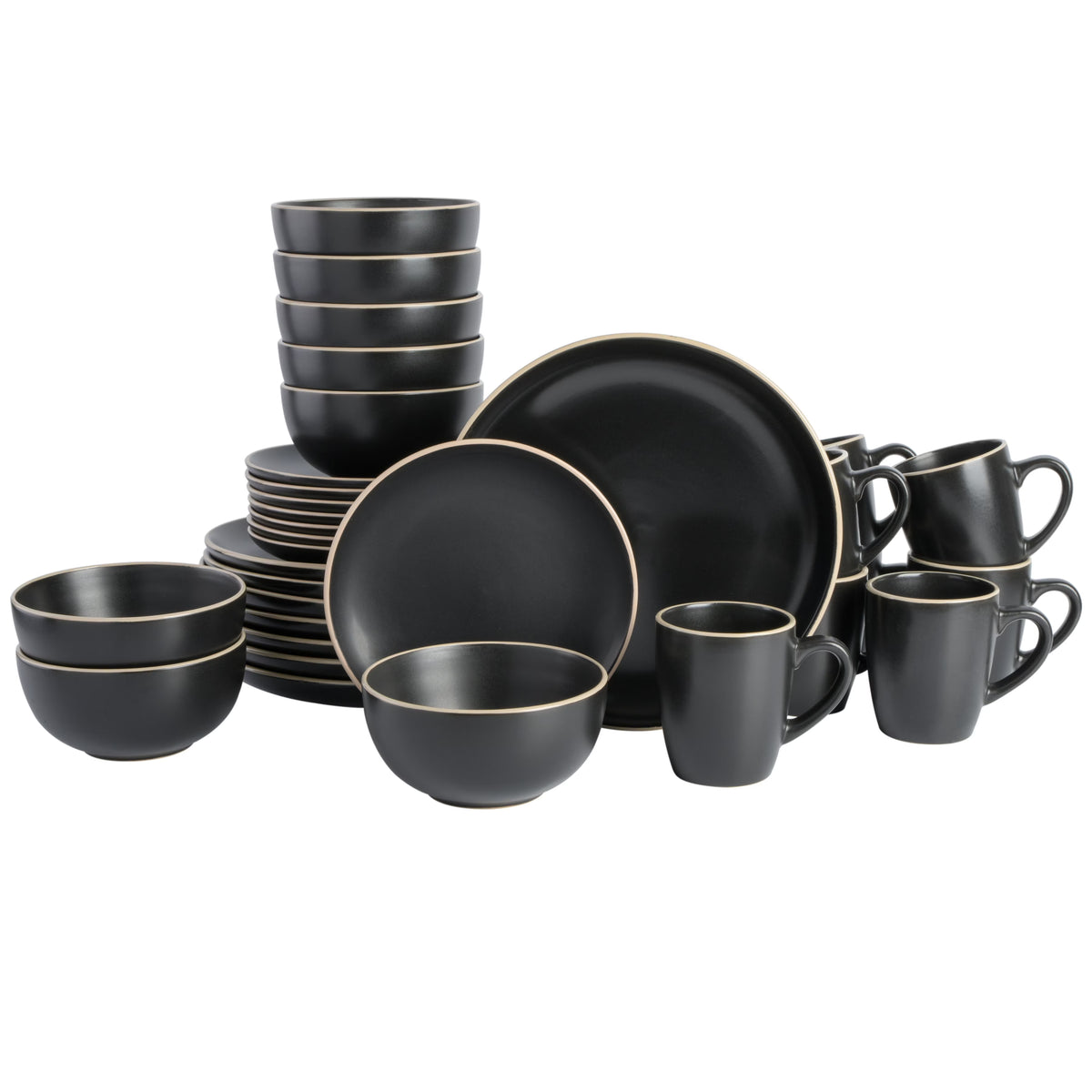Gibson Home Rockaway 32 Piece Dinnerware Set - Gray