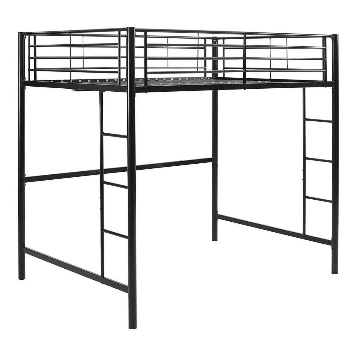 Walker Edison Sunset Modern Powder-Coated Steel Metal Full Loft Bunk Bed - Black