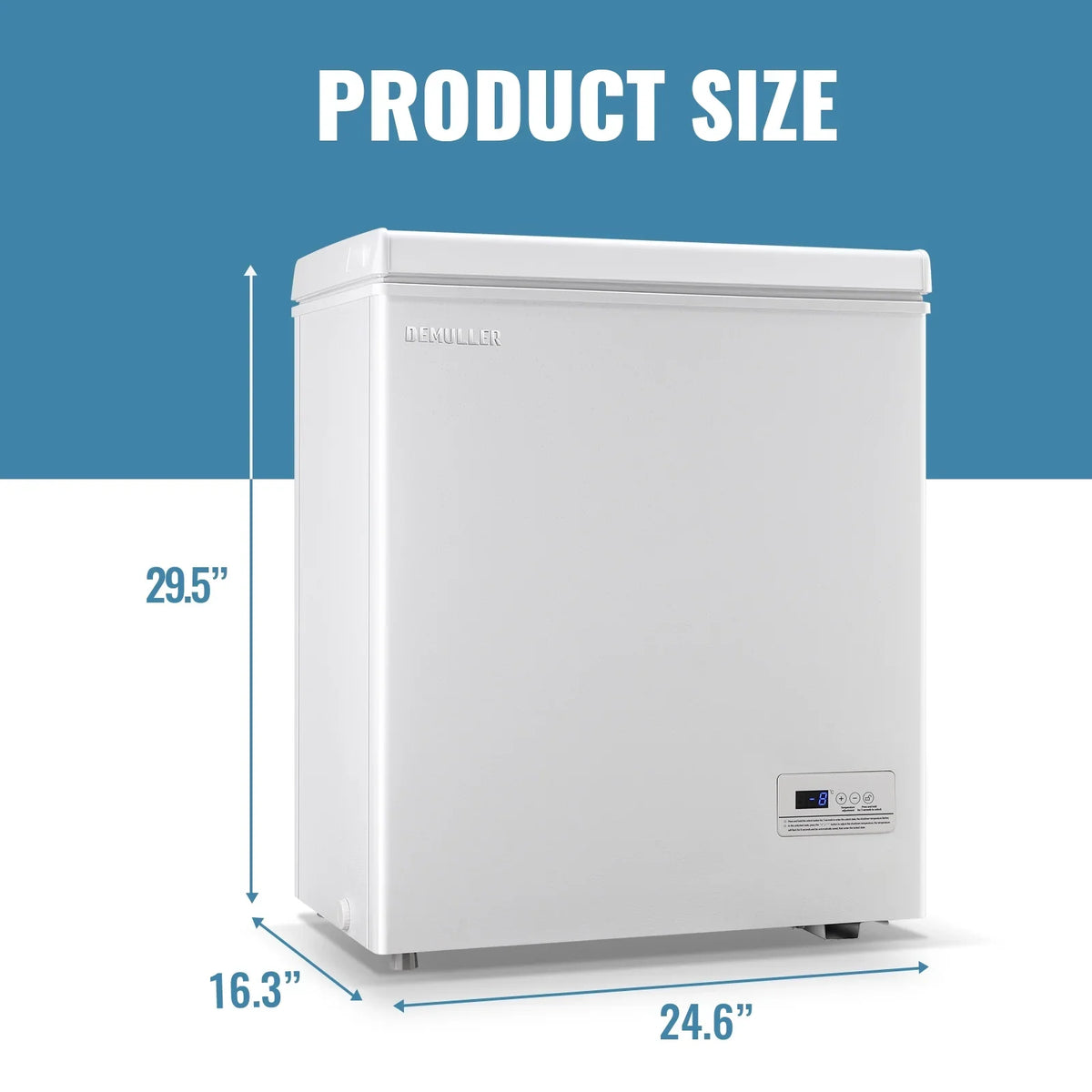 DEMULLER Compact Chest Freezer Deep Freestanding Freezers Mini Freezer Top Open Door YX-79-White