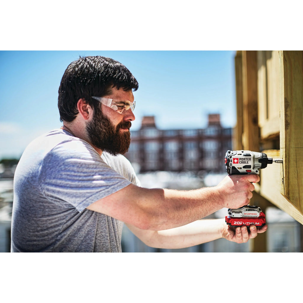 PORTER CABLE 20-Volt Max Lithium-Ion 1/4-Inch Brushless Impact Driver, PCCK647LB