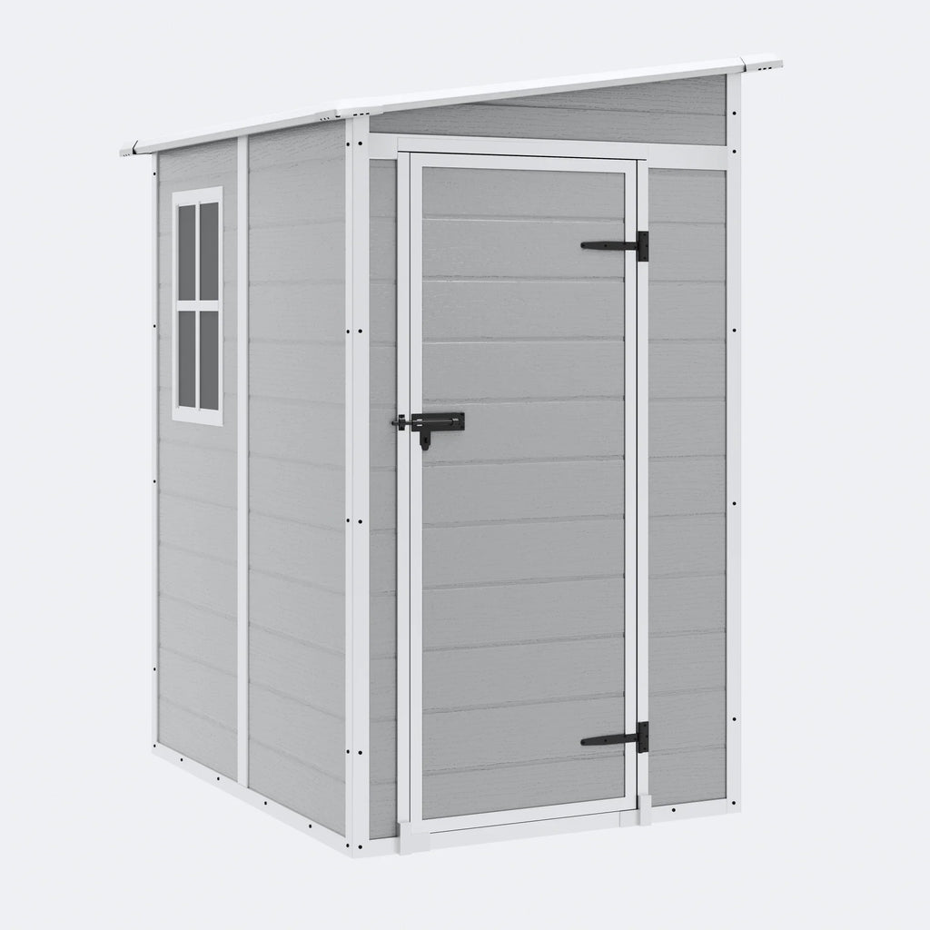 Syngar Outdoor Storage Shed with Lockable Doors, Dark Gray