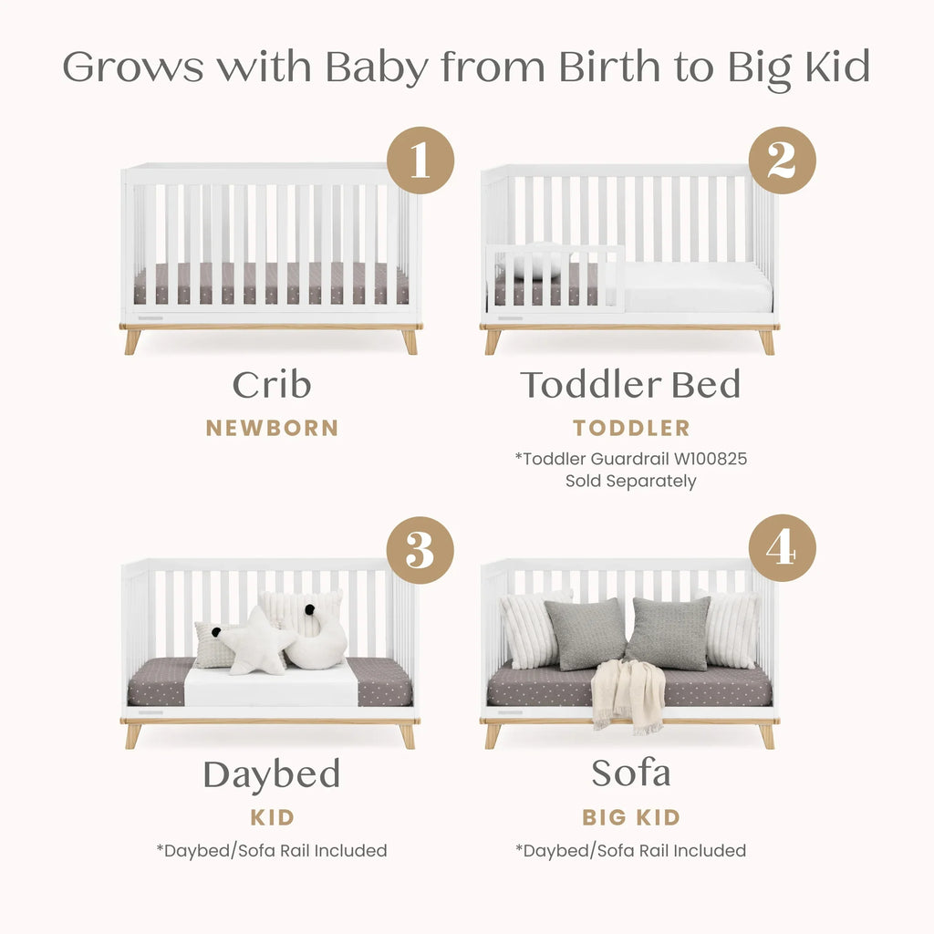 Delta Children Frankie 4-in-1 Convertible Crib - Greenguard Gold Certified, Black with Natural