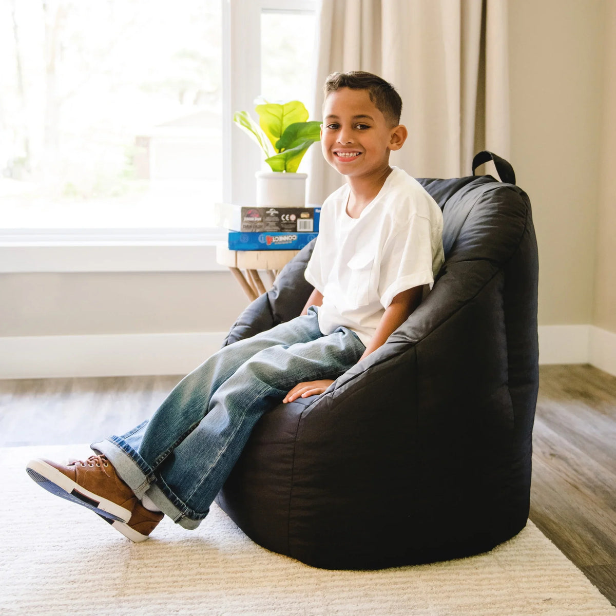 (2 pack) Big Joe Joey Bean Bag Chair, Smartmax, Kids/Teens, 2.5ft, Black