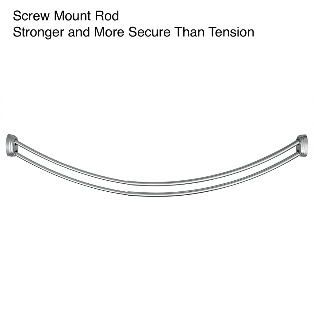 Utopia Alley Rustproof Wall Mounted Aluminum Double Curved Shower Curtain Rod, Screw Mount Rod, Secure Than Tension, Adjustable Shower Rod from 45" to 72", Includes shower liner & hooks (Bronze)