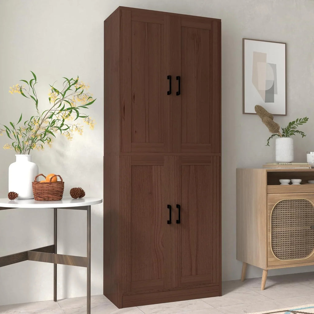 DIYART White Kitchen Pantry Cabinet, 71" Tall Kitchen Storage Cabinet with doors, Kitchen Pantry Hutch with Storage for Kitchen, Dining Room