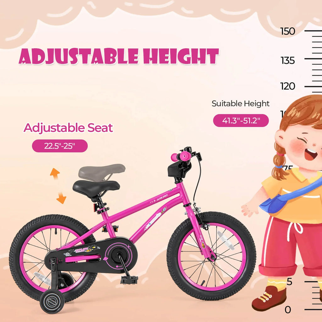 Costway 16-Inch Kid’s Bike for 4-7 Years Old with Adjustable Saddle & Anti-slip Handlebar Black