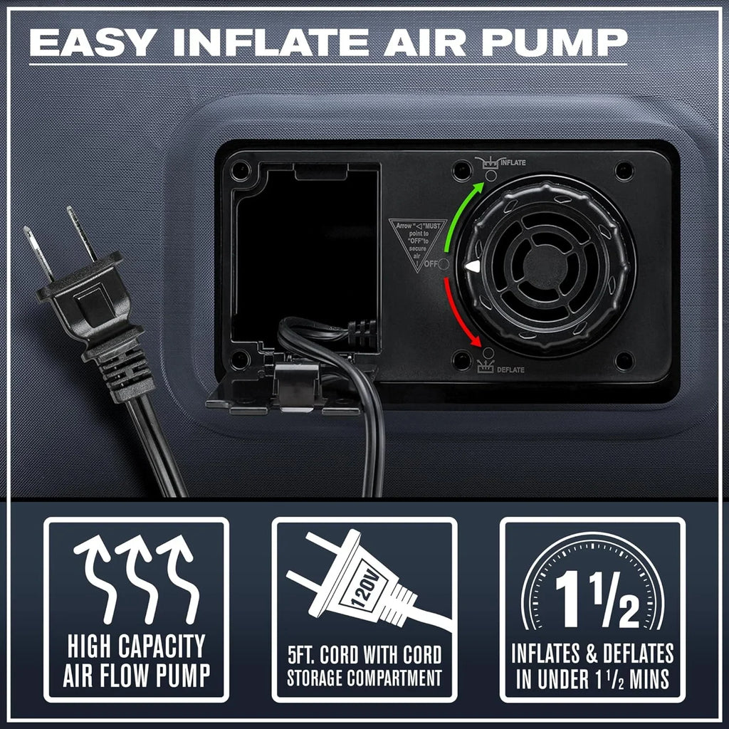 Pittman - Twin Air Mattress with Built-in Pump Raised 18" - Self Inflating Twin Air Bed
