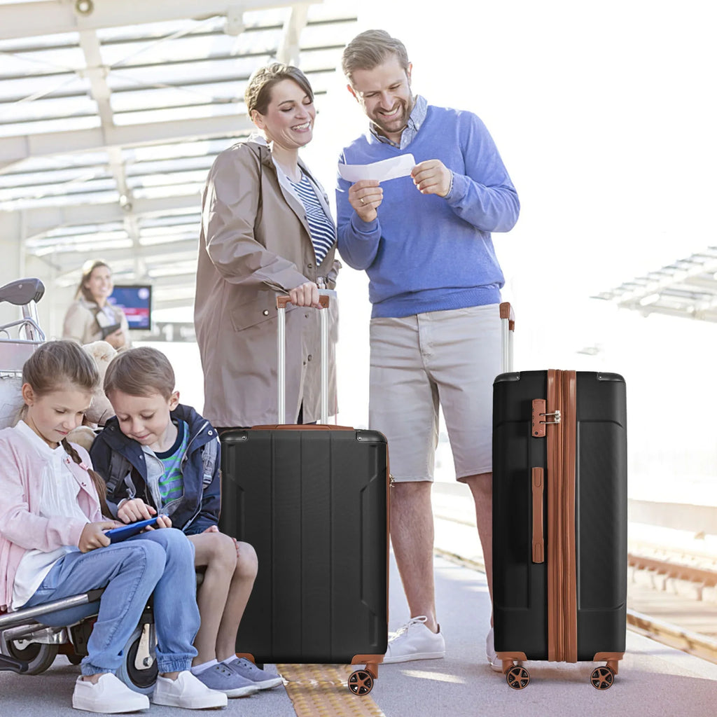 Luggage Sets 3 Piece, Expandable Hard shell ABS Suitcases with Double Spinner, Travel luggage Set
