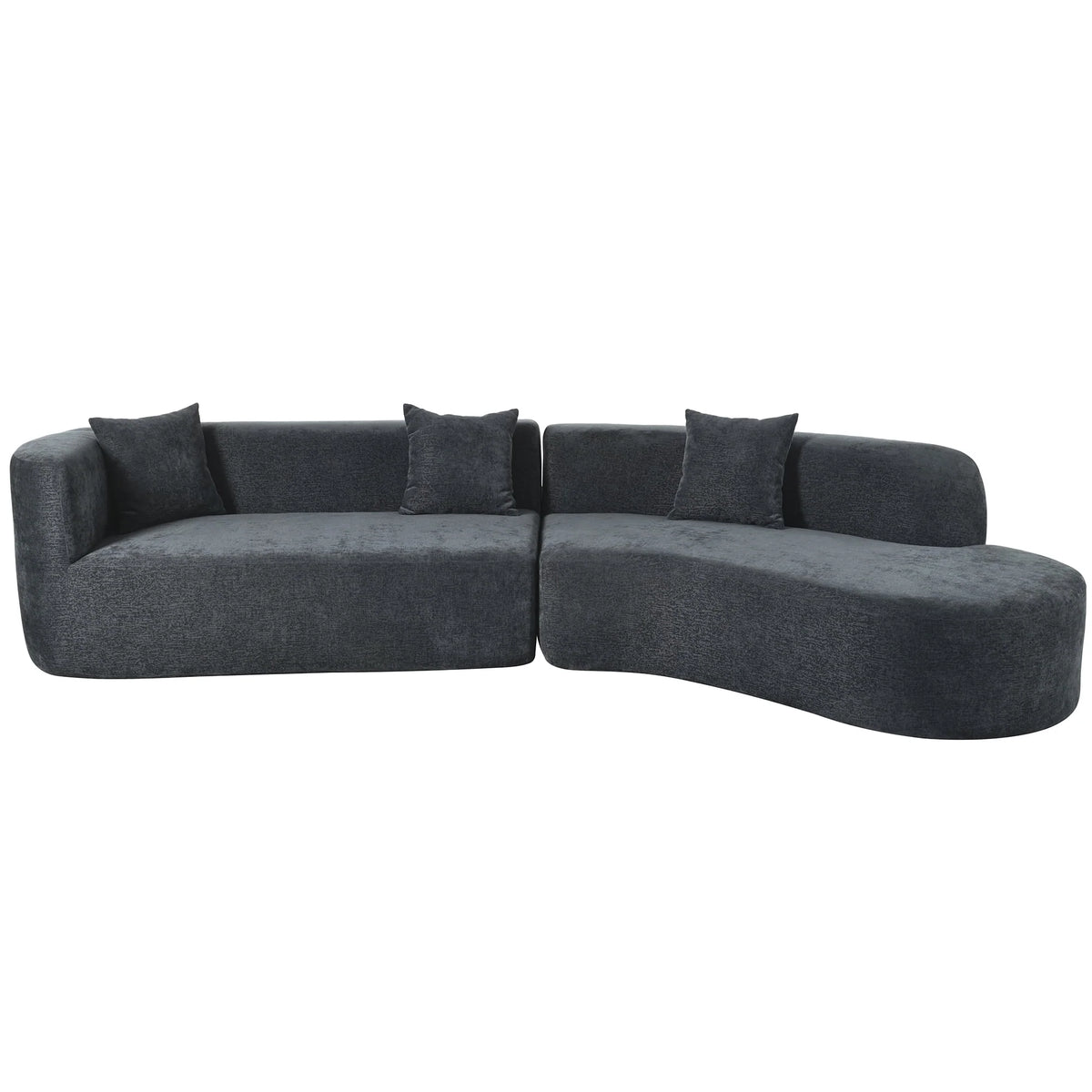 Harper & Bright Designs Modern Curved Floor Sofa Set, Modular Sectional Sponge Couch for Living Room, 2 PC Free Combination No Assembly Foam-Filled Sofa, Beige