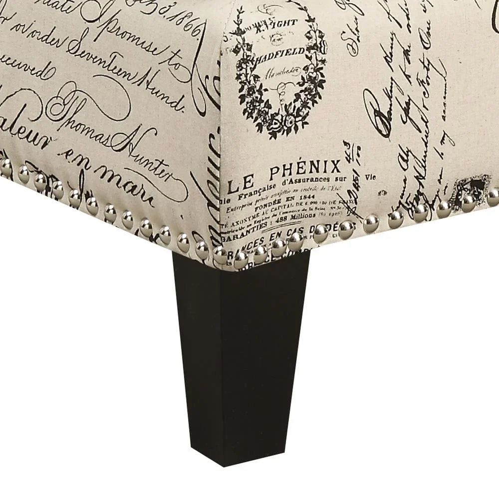 Picket House Emery Ottoman Heirloom Charcoal