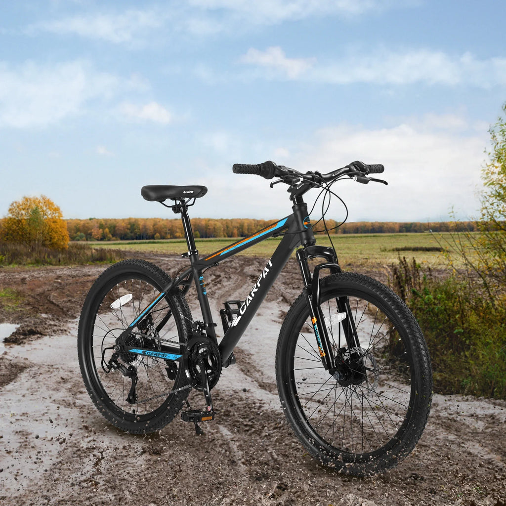 Ambifirner 26" Mountain Bike for Adults & Teens - Shimano 21-Speed Gears, All-Terrain Mechanical Disc Brakes, High-Carbon Steel Suspension Frame MTB Bicycle, 85% Pre-Assembled, Blue