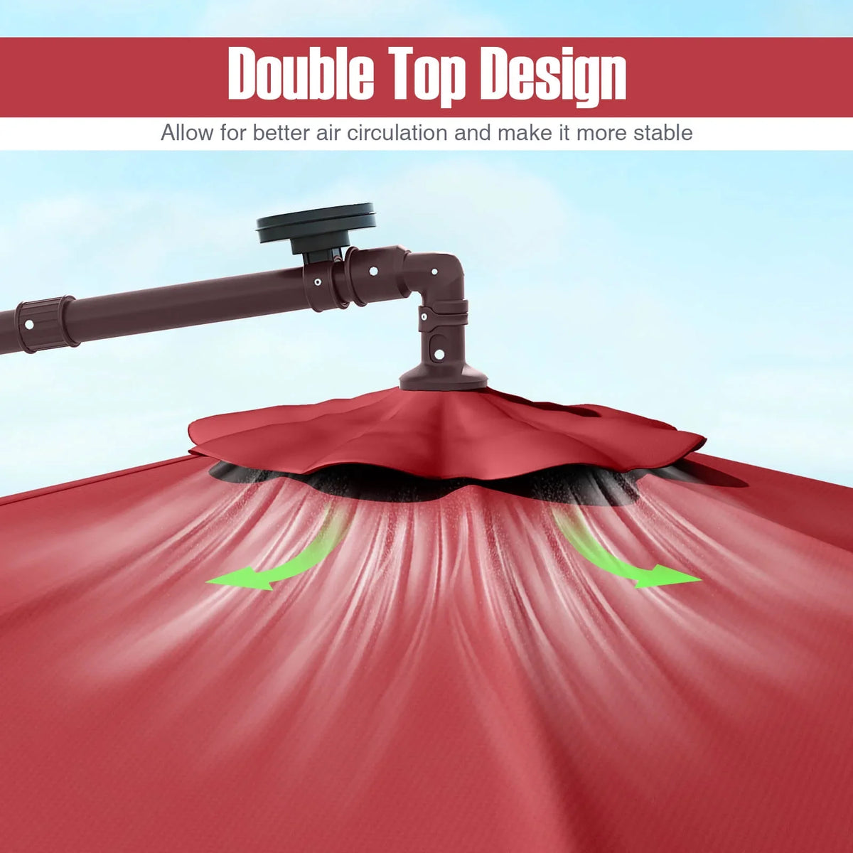 Costway 98.40" Navy Cantilever Patio Umbrella, Base-Included