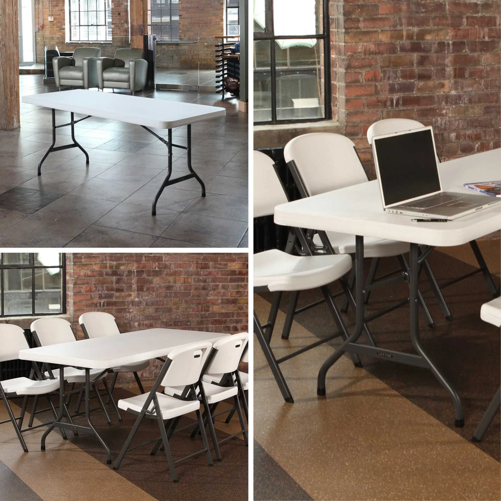 Lifetime 6' Commercial Grade High-Quality Folding Table, White