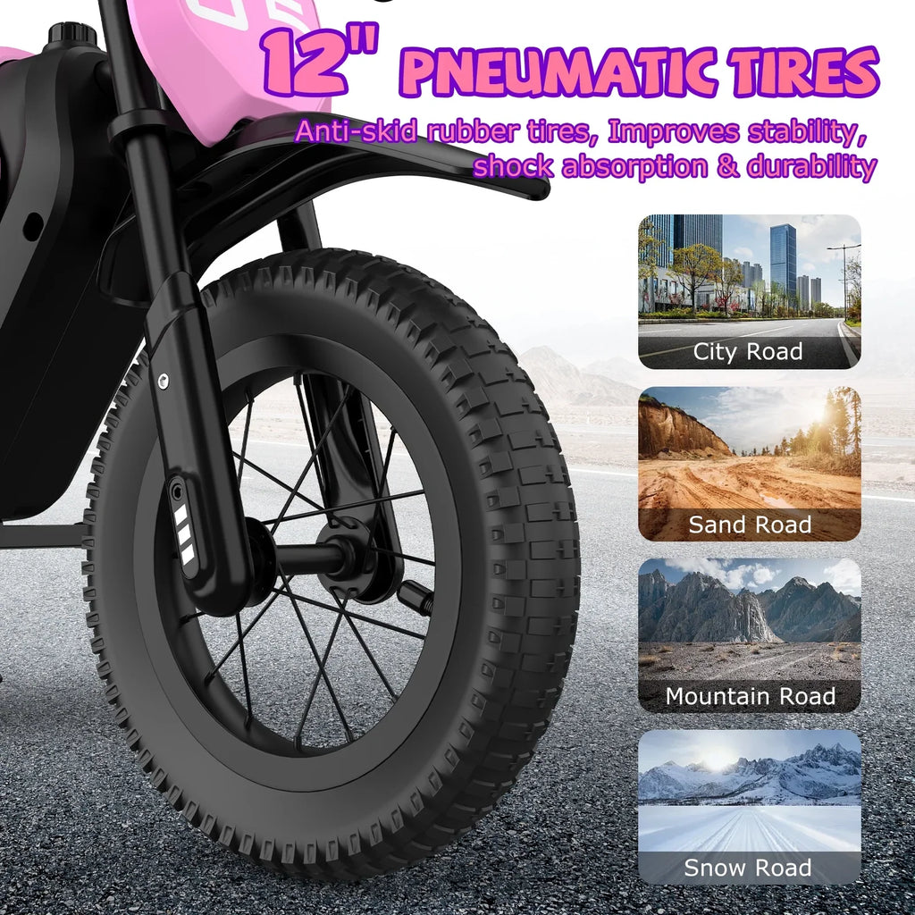HOVERMAX Electric Dirt Bike, 150W Electric Motorcycle 10MPH Max Speed, Ride On Toys motocross for Kids