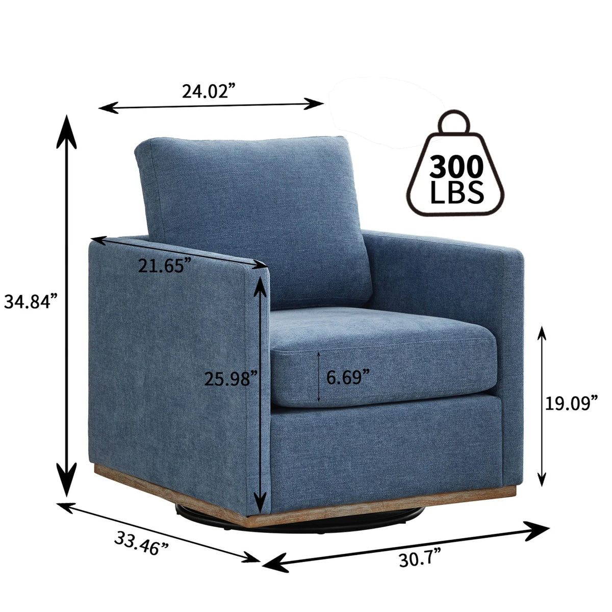 Swivel Accent Chair"360 Degree Square Swivel Chair for Living Room, Mid Century Modern Upholstered Swivel Barrel Chair,Comfy Sofa Armchairs for Bedroom,Nursery,Chenille(Beige)