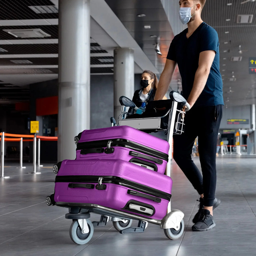 Red 3-Piece Hardshell Spinner Luggage Set (20in, 24in, 28in) - Large ABS Suitcase Set with 8 Wheels, Lightweight & Durable for Travel