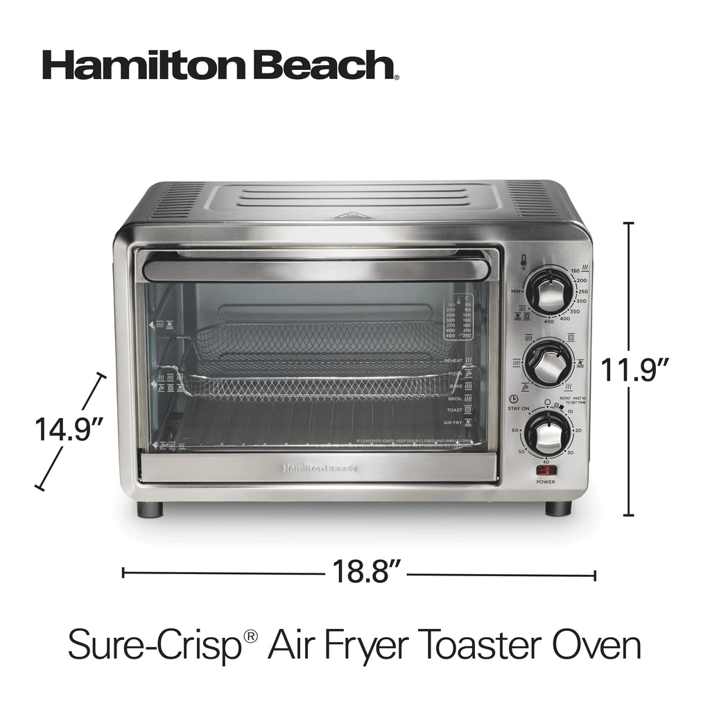 Hamilton Beach Sure-Crisp 6 Slice Countertop Toaster Oven with Sure-Crisp Air Fryer Function, Stainless Steel
